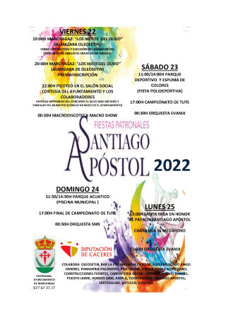 Imagen FIESTAS PATRONALES: SANTIAGO APOSTOL 2022 - PROGRAMA FIESTAS